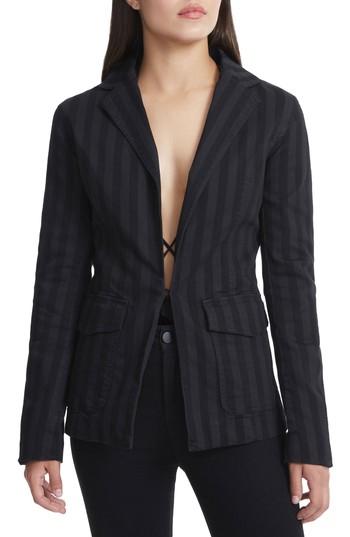 Women's Afrm Forma Lace Back Blazer - Black