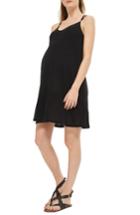 Women's Topshop Rib Trapeze Maternity Dress Us (fits Like 0-2) - Black
