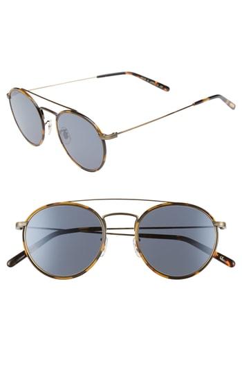 Men's Oliver Peoples Ellice 50mm Round Sunglasses - Tortoise/ Gold