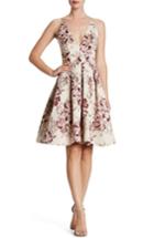 Women's Dress The Population Collette Metallic Jacquard Dress - Burgundy