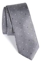 Men's Calibrate Brubeck Neat Silk Blend Tie, Size - Grey