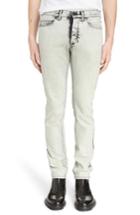 Men's Lanvin Acid Wash Slim Straight Leg Jeans - White