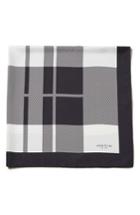 Women's Lafayette 148 New York Plaid Silk Scarf, Size - Black
