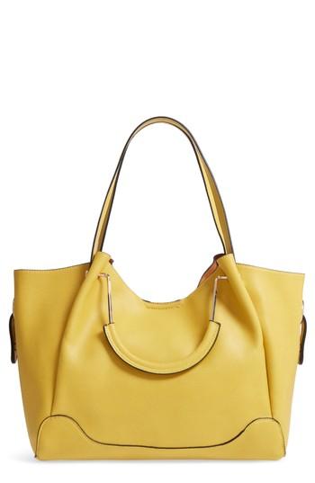 Sondra Roberts Faux Leather Satchel - Yellow