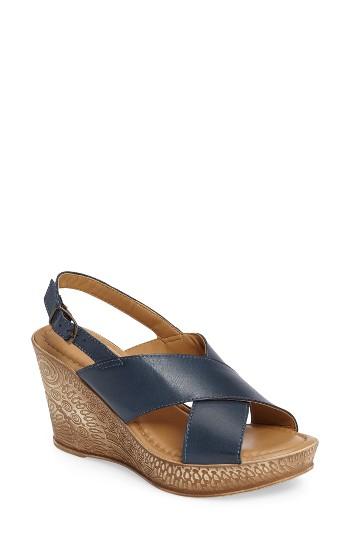 Women's Bella Vita Lea Wedge Sandal N - Blue