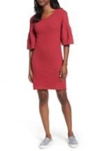 Women's Caslon Ruffle Sleeve Knit Dress - Red