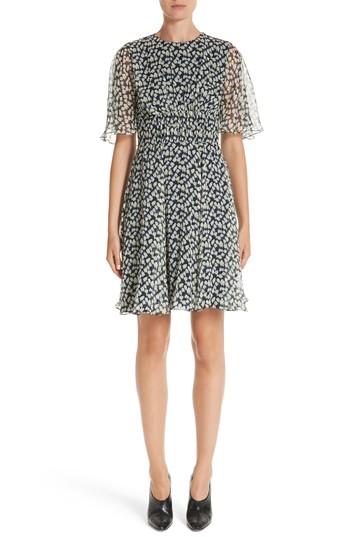 Women's Jason Wu Print Silk Chiffon Day Dress - Blue
