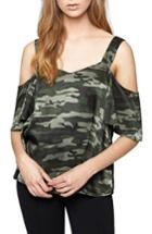 Women's Sanctuary Drea Off The Shoulder Camo Print Top