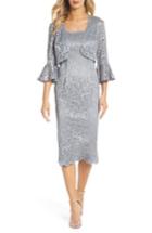 Women's Alex Evenings Lace Sheath Dress & Bolero - Metallic