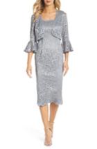 Women's Alex Evenings Lace Sheath Dress & Bolero - Metallic