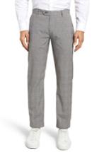 Men's Ted Baker London Samwise Flat Front Stretch Plaid Pants R - Grey