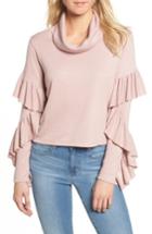 Women's Leith Funnel Neck Ruffle Top - Pink