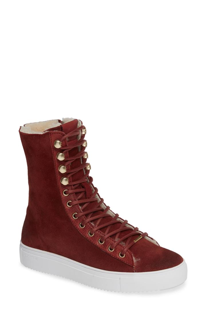 Women's Blackstone Ql50 Genuine Shearling Lined High-top Sneaker Boot Us / 39eu - Burgundy