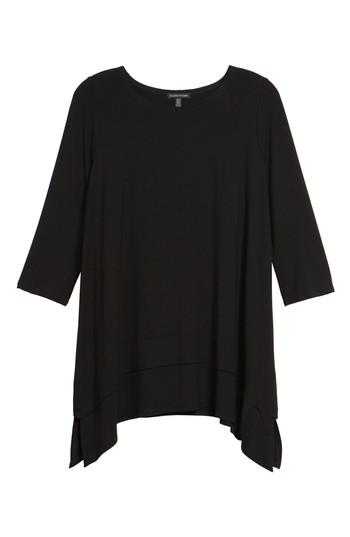 Women's Eileen Fisher Tiered Handkerchief Hem Tunic - Black