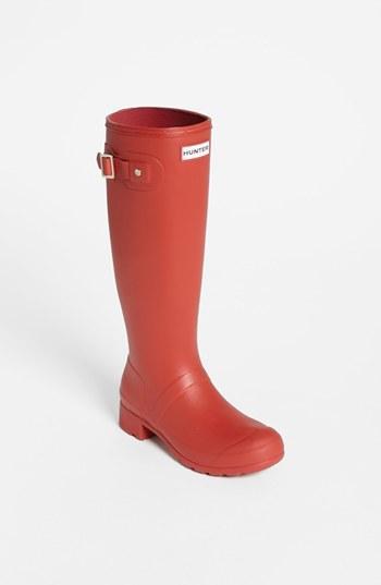 Hunter 'tour' Packable Rain Boot (women) Womens Red