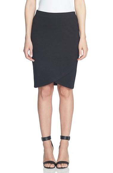 Women's Cece Ponte Faux Wrap Pencil Skirt