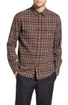 Men's Vince Regular Fit Plaid Sport Shirt - Brown