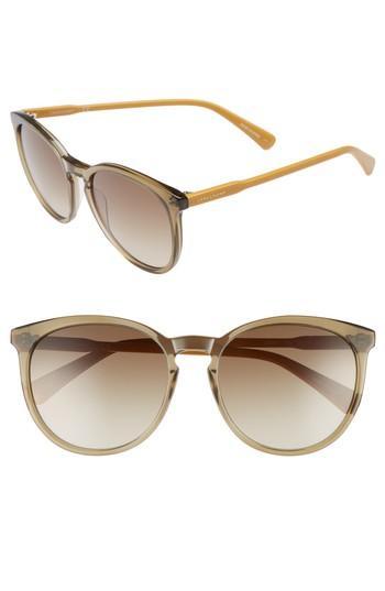 Women's Longchamp 56mm Round Sunglasses - Military/ Ochre