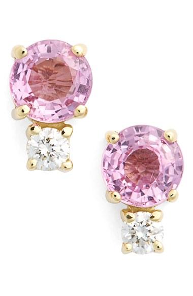 Women's Jemma Wynne Pink Sapphire & Diamond Stud Earrings