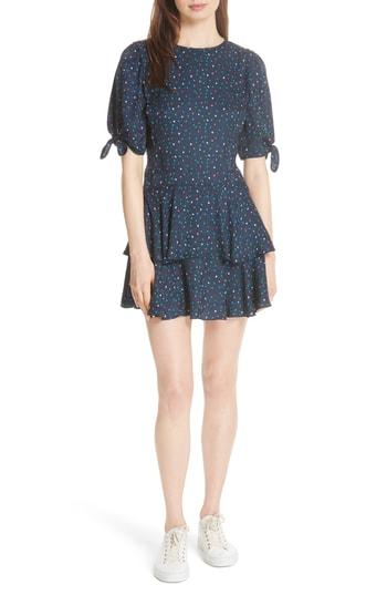 Women's Rebecca Taylor Speckled Dot Silk Minidress - Blue