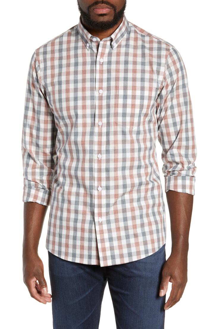 Men's Nordstrom Men's Shop Check Sport Shirt - Grey