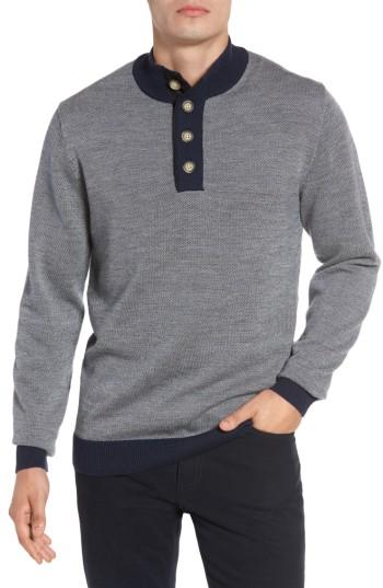 Men's Rodd & Gunn Constellation Drive Wool Sweater, Size - Blue