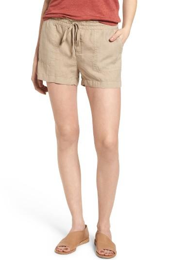 Women's Caslon Drawstring Linen Shorts - Brown
