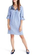 Women's Madewell Breeze Embroidered Shift Dress, Size - Blue