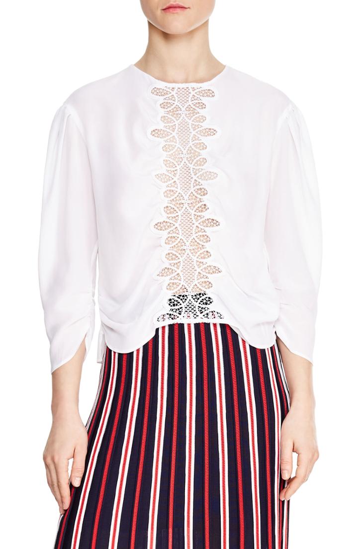 Women's Sandro Antonin Silk Blouse - White