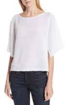 Women's Eileen Fisher Slit Sleeve Organic Linen Sweater, Size - White