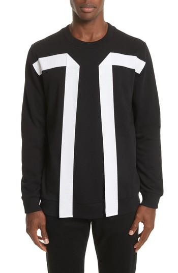 Men's Givenchy Flying Bands Crewneck Sweatshirt, Size - Black