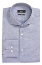 Men's Boss Jason Slim Fit Dot Dress Shirt .5 - Blue