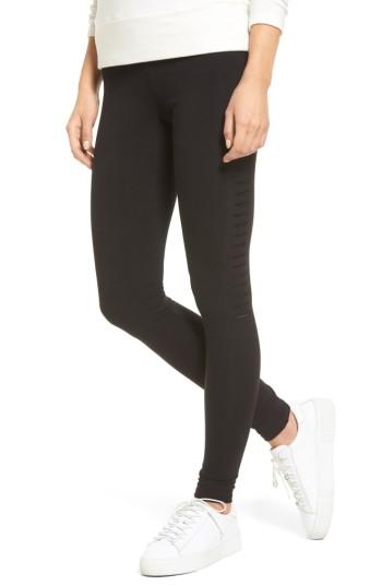 Women's Socialite Slash Side Mesh Inset Leggings - Black