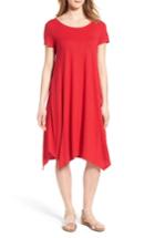 Women's Eileen Fisher Hemp & Organic Cotton Handkerchief Dress, Size - Pink