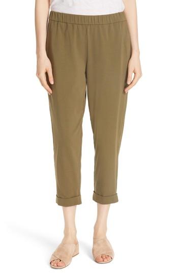 Women's Eileen Fisher Slim Cropped Pants, Size - Green
