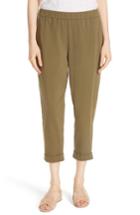 Women's Eileen Fisher Slim Cropped Pants, Size - Green