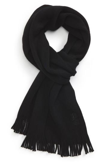 Men's Boss C-albas Wool Scarf, Size - Black