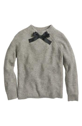 Women's J.crew Gayle Tie Neck Sweater - Grey