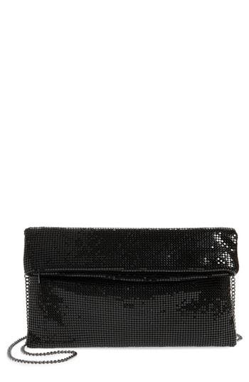 Nordstrom Metallic Mesh Foldover Clutch - Black