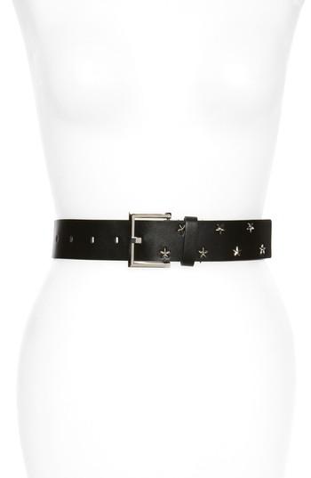 Women's Accessory Collective Star Stud Faux Leather Belt