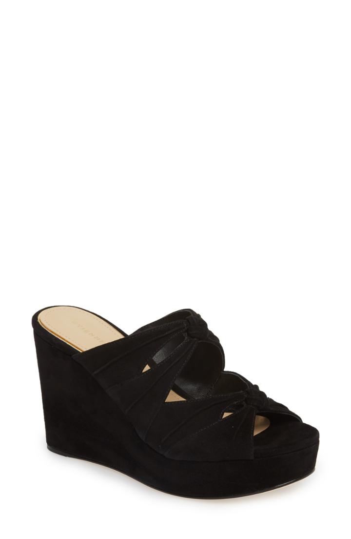 Women's Etienne Aigner Desire Platform Wedge Mule M - Black