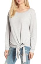 Women's Hinge Tie Front Fleece Pullover, Size - Grey