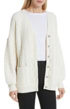 Women's Robert Rodriguez Cable Knit Wool & Cashmere Cardigan - Ivory