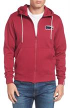 Men's Lacoste Big Croc Hooded Fleece Sweatshirt - Red