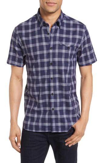 Men's Ted Baker Kryko Extra Slim Fit Check Sport Shirt (m) - Blue