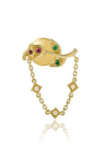 Women's Yvonne Leon Rose Chain Earring
