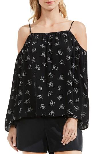 Women's Vince Camuto Fluent Flowers Off The Shoulder Blouse - Black