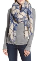 Women's Sole Society Mixed Plaid Scarf, Size - Blue
