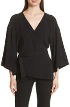 Women's Theory Crepe Wrap Top - Black