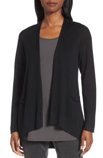 Women's Eileen Fisher Slouchy Tencel Blend Cardigan, Size - Black